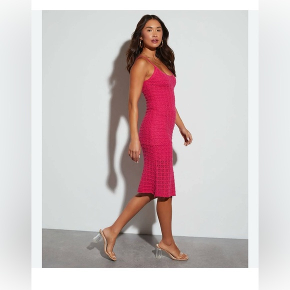 Vici Copacabana Beach Crochet Knit Midi Dress - Picture 3 of 5